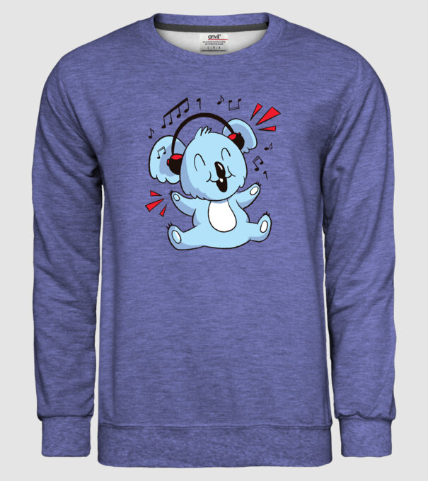 Koala iubitor de muzică model albastru jeanși pe tricou