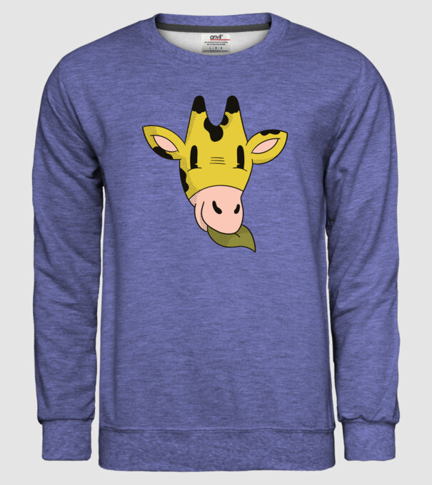 Cap Girafă model albastru jeanși pe tricou