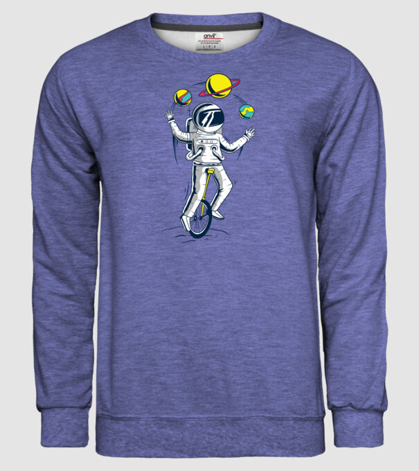 Jongler Astronaut model albastru jeanși pe tricou