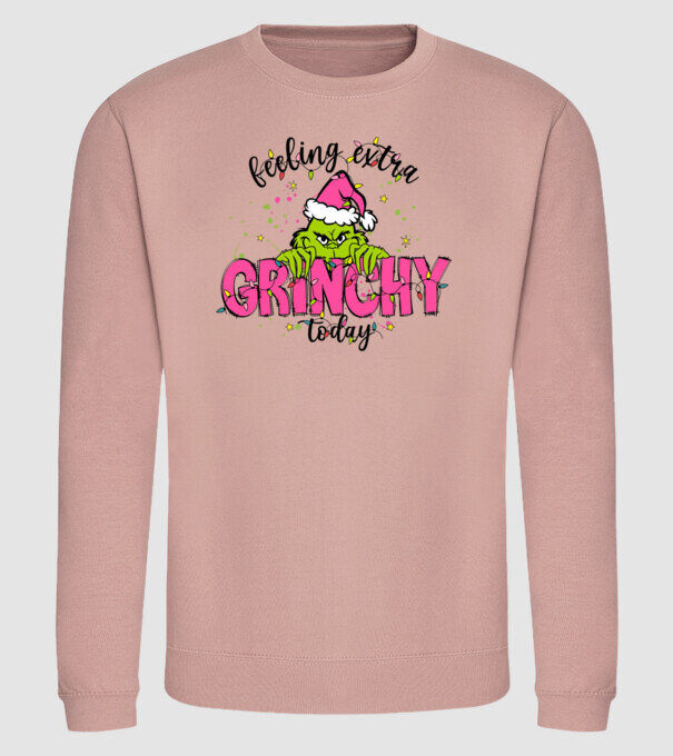 Feeling extra Grinchy today model dusty pink pe tricou