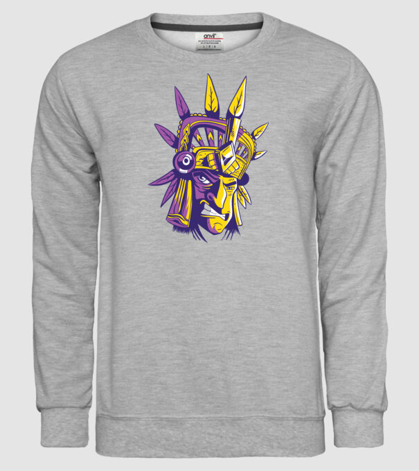 Războinic Aztec model gri pe tricou