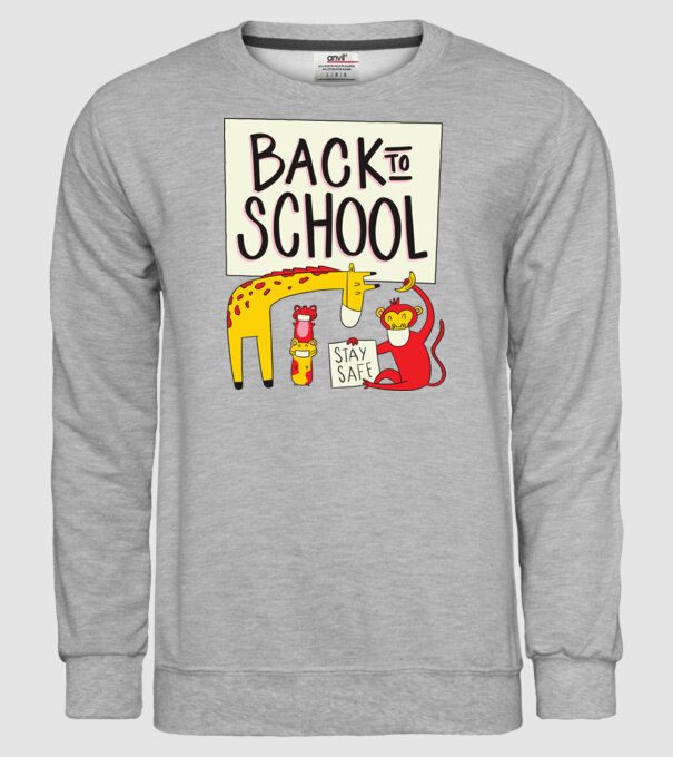 Back To School Animale model gri pe tricou