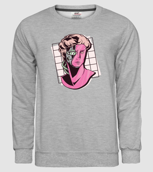 Statuie Cyborg model gri pe tricou