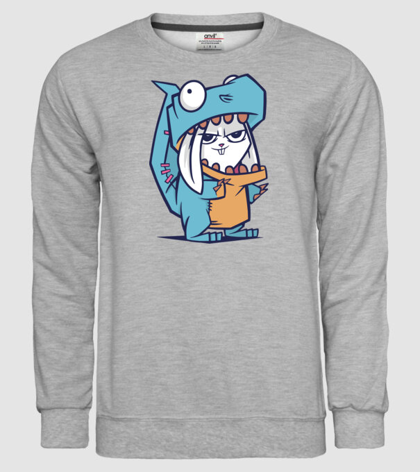 Costum de dinozaur model gri pe tricou
