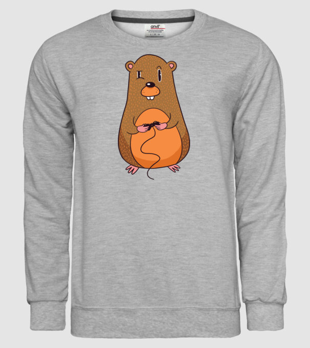 Hamster Gamer model gri pe tricou