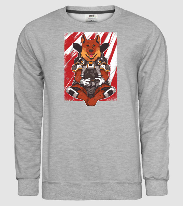 Gamer Ciobănesc german Apex model gri pe tricou