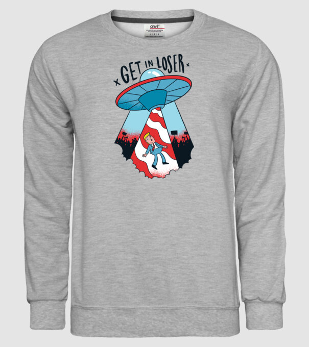 Get in Loser Trump model gri pe tricou