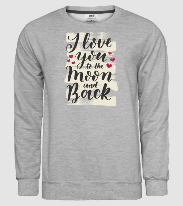 'I love you to the moon and back tricou drăguț Valentine''s Day' model gri pe tricou