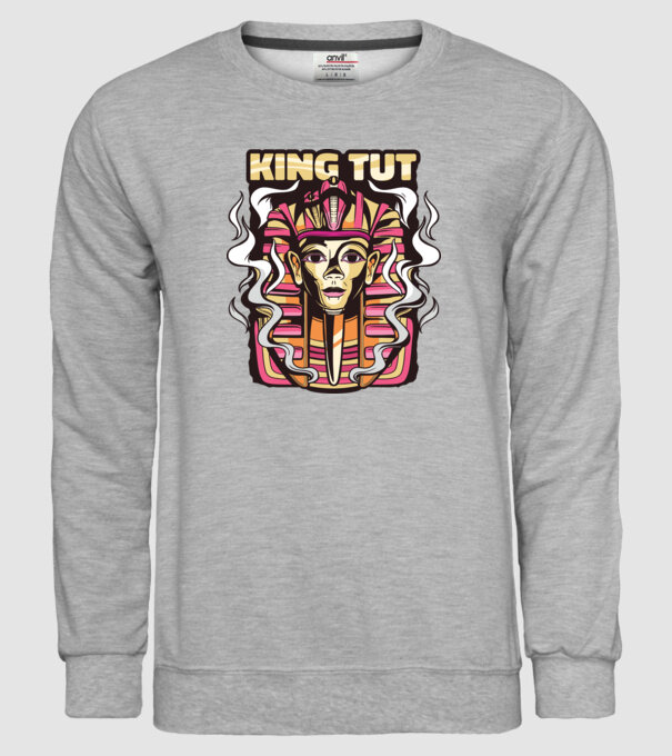 King Tut - Faraonul Tutankhamon model gri pe tricou