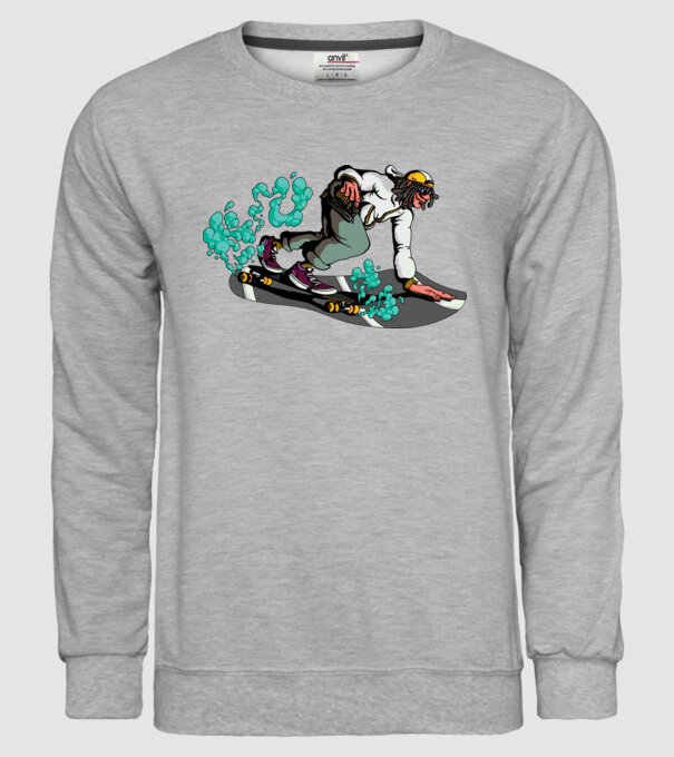 Longboard model gri pe tricou