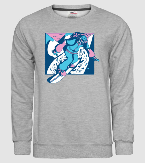 Snowboarder cool model gri pe tricou