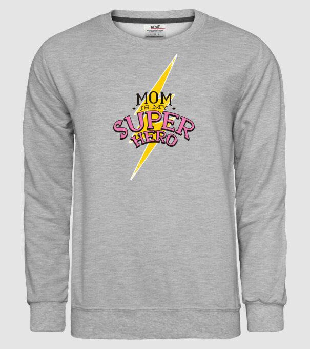 Mom is my Superhero tricou pentru mama model gri pe tricou