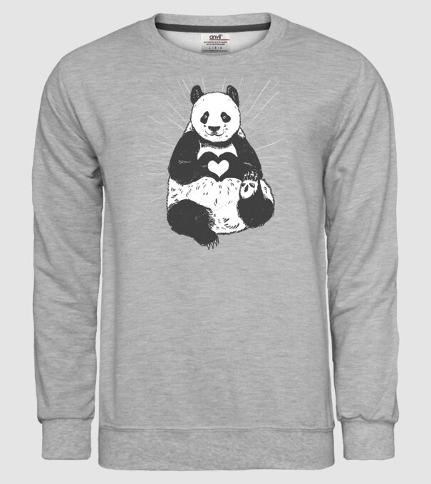 Inimă panda model gri pe tricou