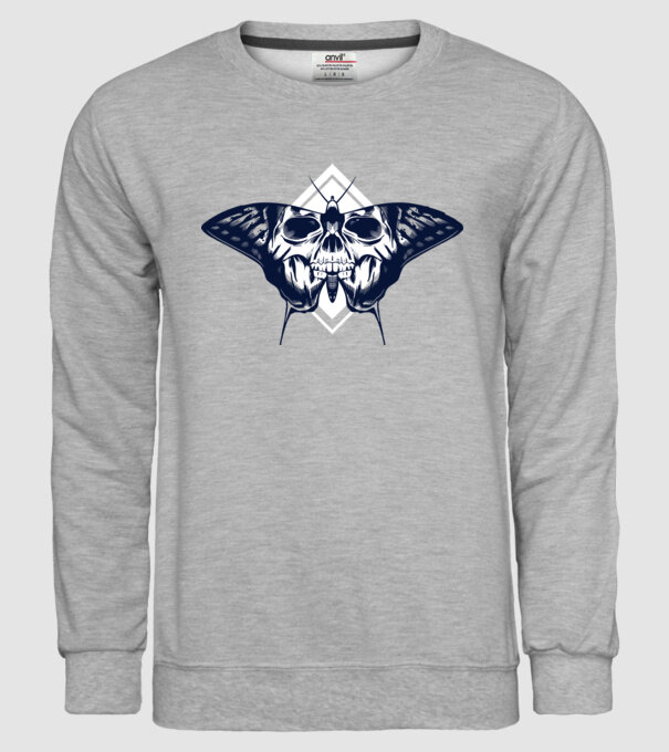 Craniu fluture model gri pe tricou