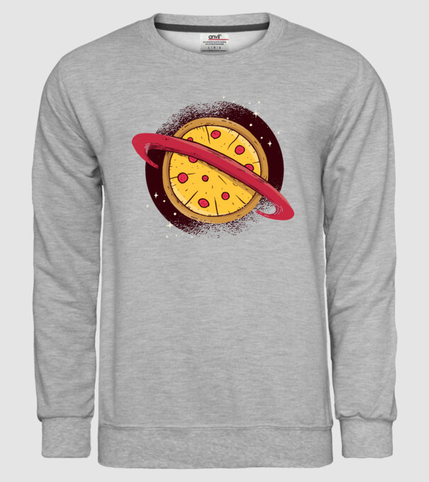Pizza Planetă model gri pe tricou