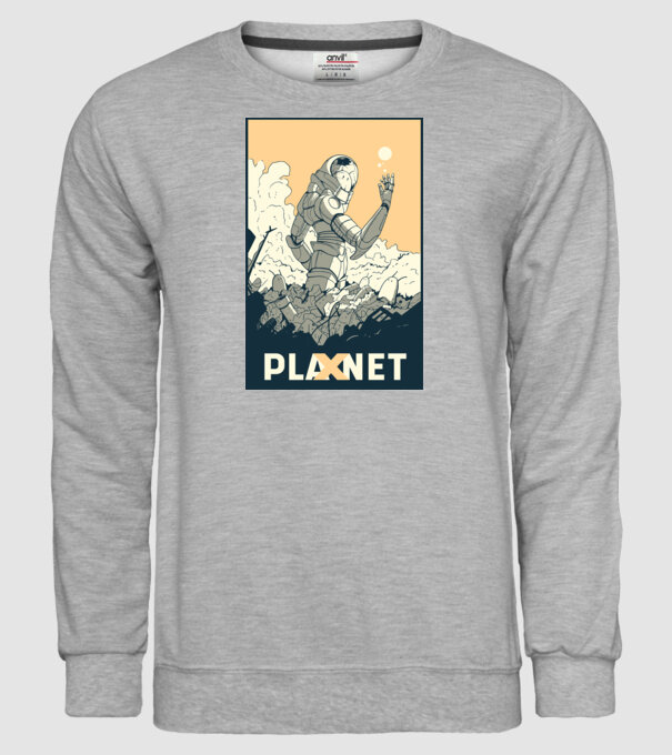 Planet X model gri pe tricou