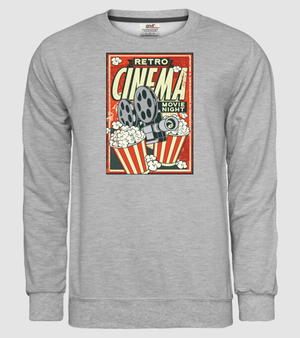 Afiș cinema retro model gri pe tricou