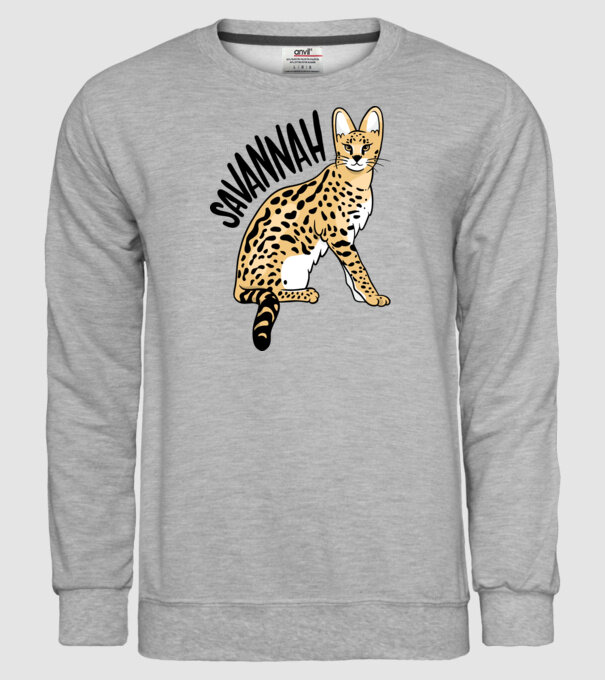 Pisică Savannah model gri pe tricou
