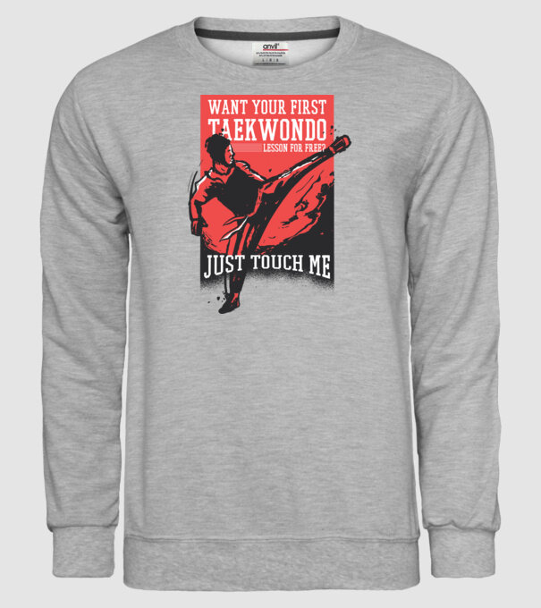 Lecție de Taekwondo model gri pe tricou