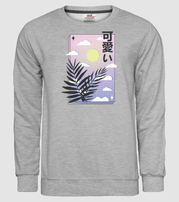 Vaporwave Val model gri pe tricou