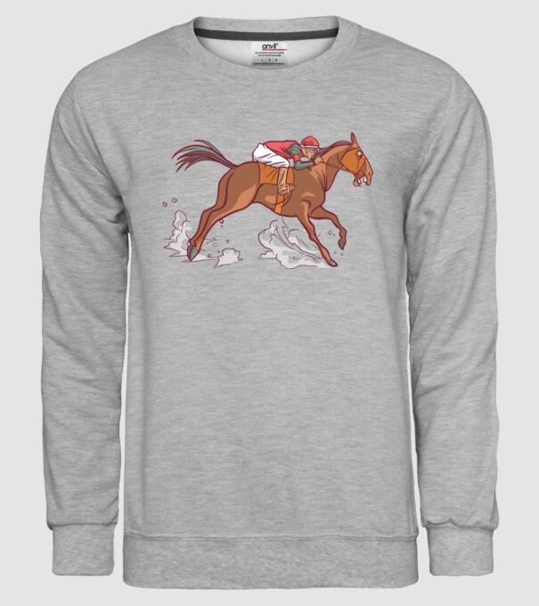 Cal de cursă Călăreț model gri pe tricou