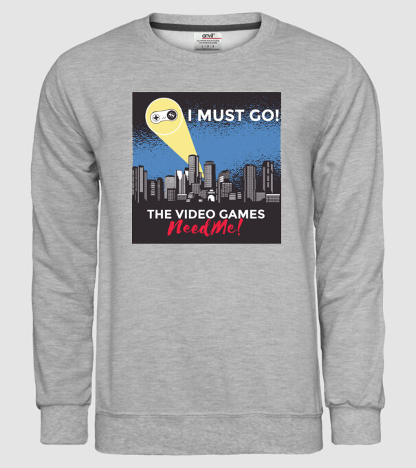 Video games need me - I must go tricou amuzant Gamer model gri pe tricou