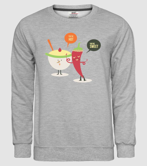 You are hot - You are sweet model gri pe tricou