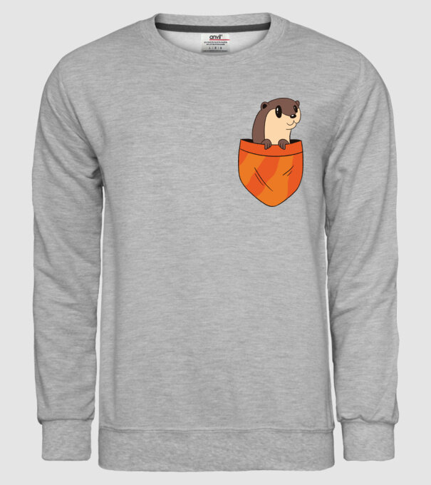 Vidra de buzunar model gri pe tricou