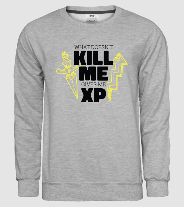 Ceea ce nu te omoară îți dă XP model gri pe tricou