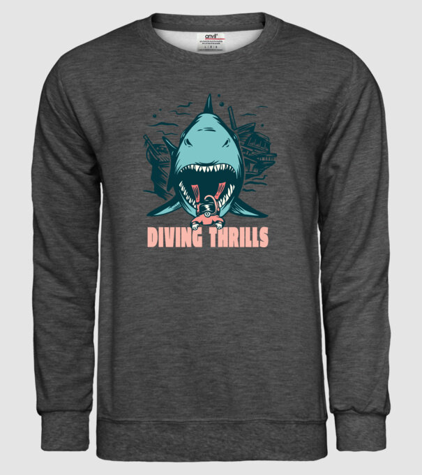 Scufundarea este periculoasă model gri închis pe tricou