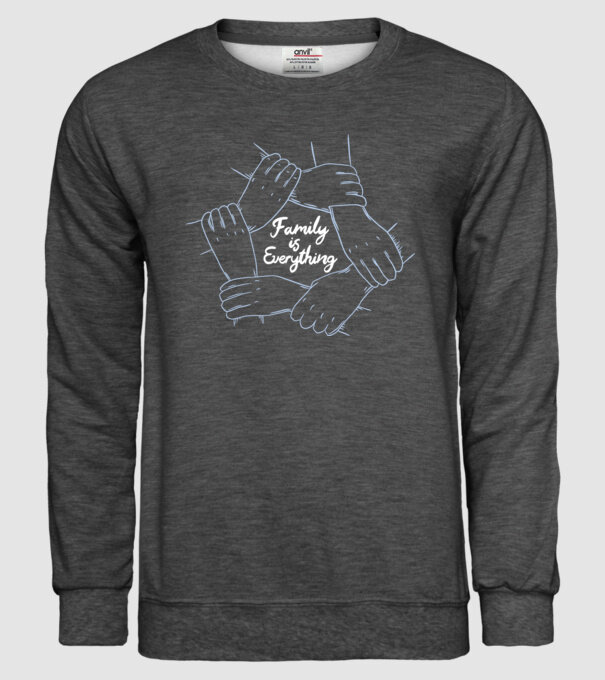 Familia este totul model gri închis pe tricou