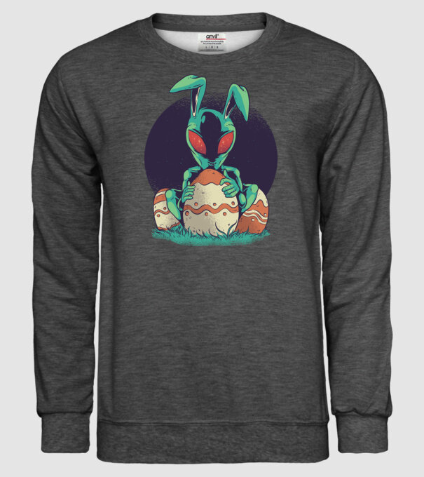 Paște Alien model gri închis pe tricou