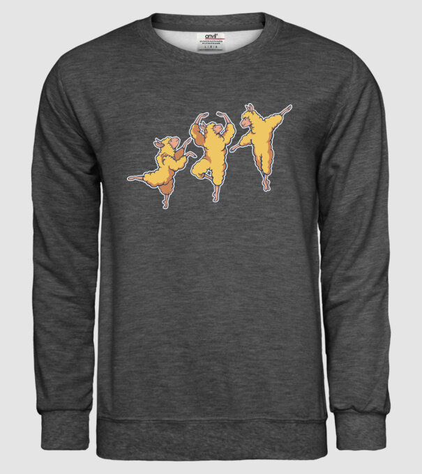 Alpaca Dansatoare model gri închis pe tricou