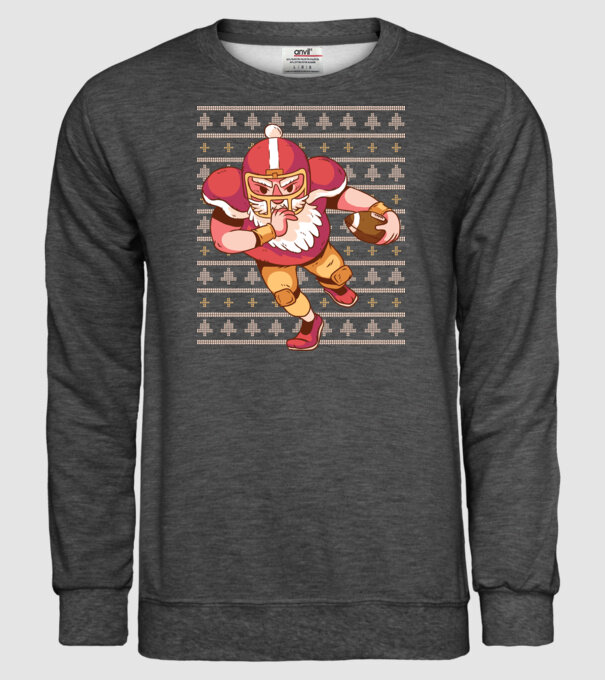Fotbal american Moș Crăciun Touchdown Touchdown tricou Pulover urât cu model model gri închis pe tricou