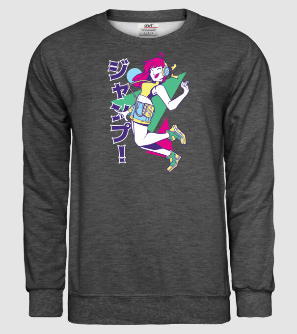Anime fată retro model gri închis pe tricou