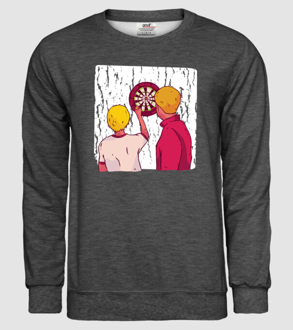Darts Tată Fiu model gri închis pe tricou