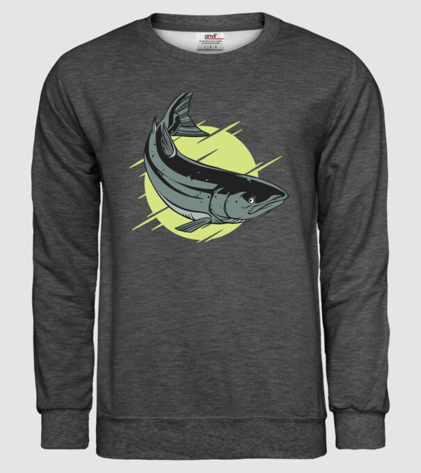Atlantic Salmon - Somon de Marea Baltică model gri închis pe tricou