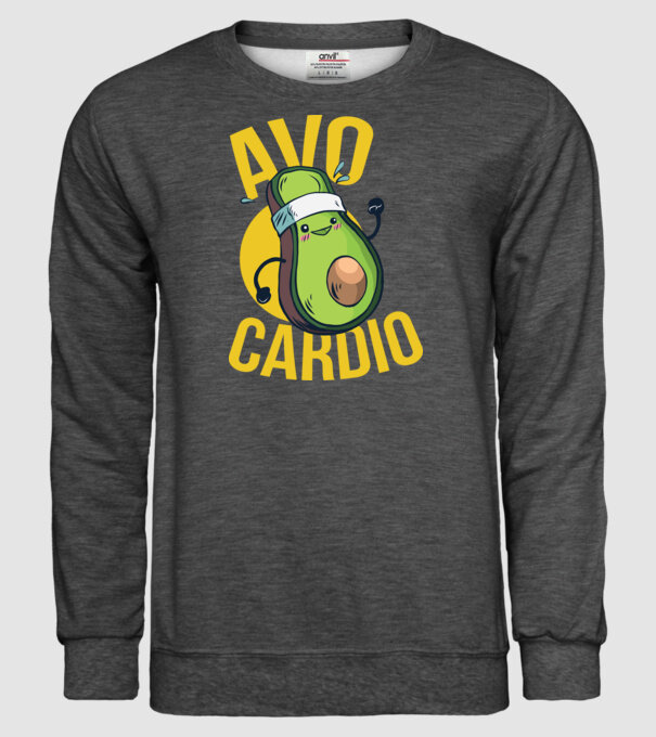 Avo Cardio Antrenament Avocado model gri închis pe tricou