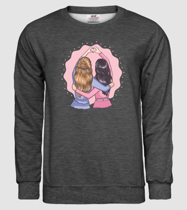 Best Friends Forever - Cele mai bune prietene model gri închis pe tricou