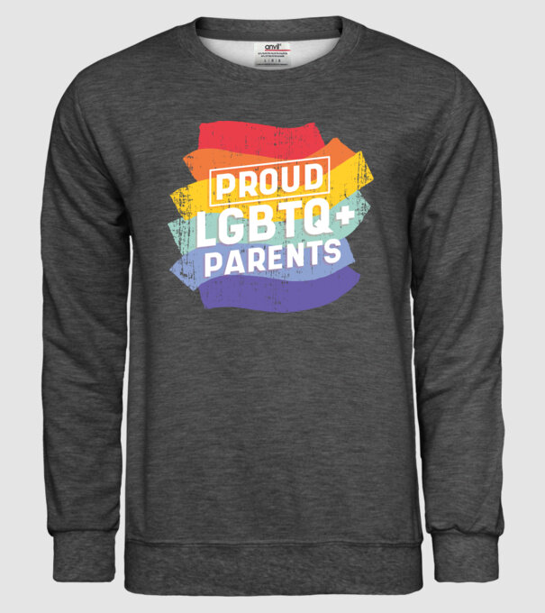 Părinți mândri LGBTQ model gri închis pe tricou
