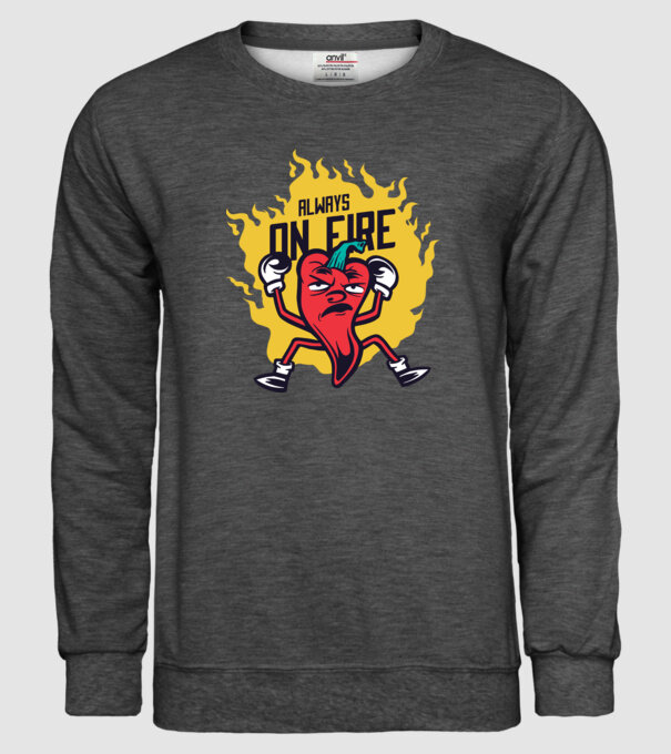 Ardei Chili model gri închis pe tricou