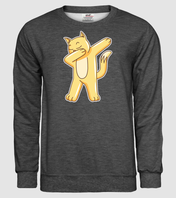 Pisică DAB model gri închis pe tricou