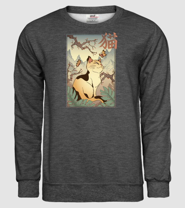 Pictură Pisică model gri închis pe tricou