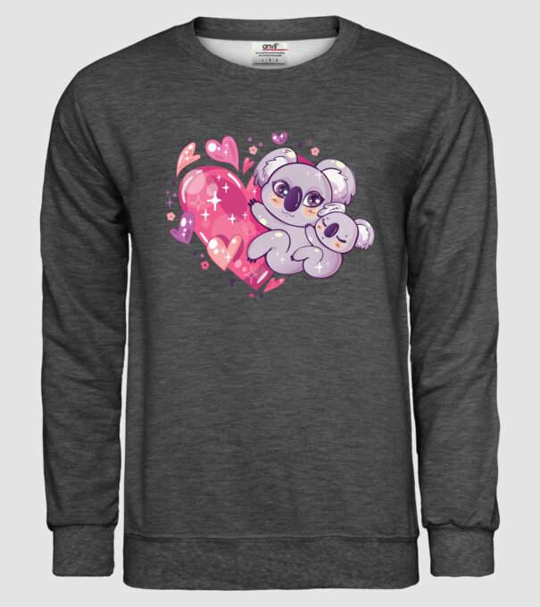 Koala drăguță Anime model gri închis pe tricou