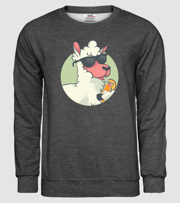 Lama drăguț cu cocktail tricou amuzant model gri închis pe tricou