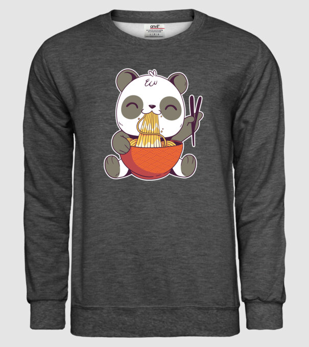 Panda drăguț cu paste model gri închis pe tricou