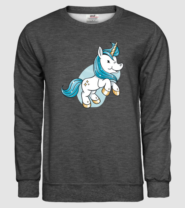 Unicorn drăguț model gri închis pe tricou