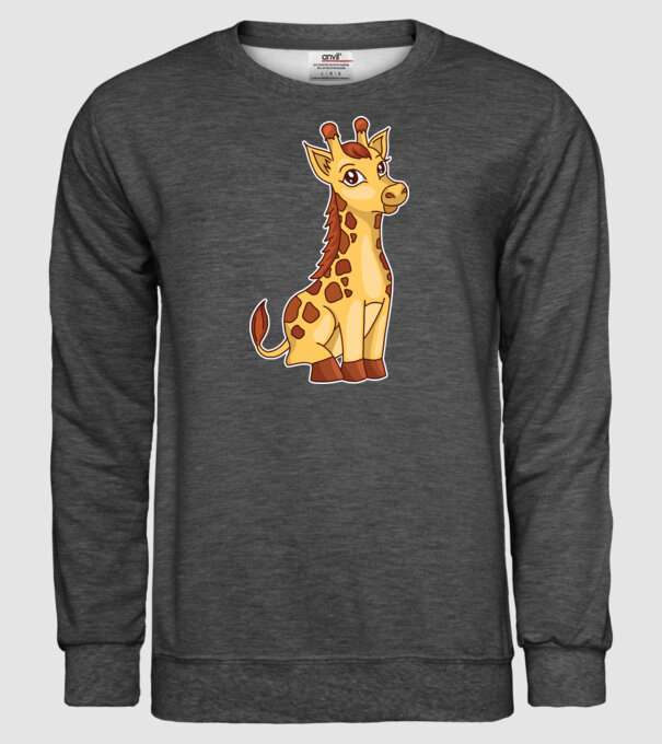 Girafă drăguță model gri închis pe tricou