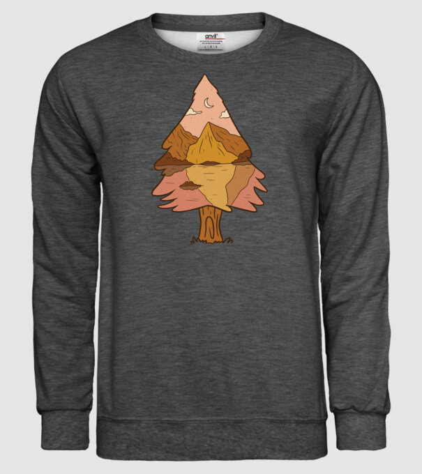 Brad Natură model gri închis pe tricou