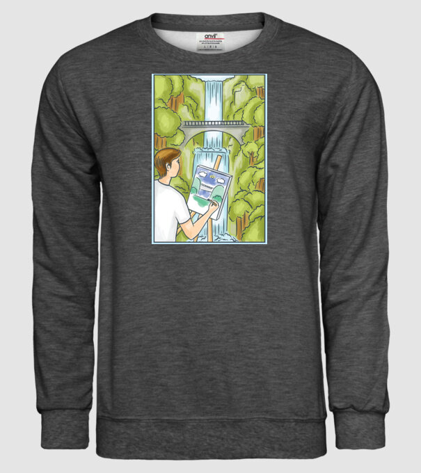 Pictură model gri închis pe tricou